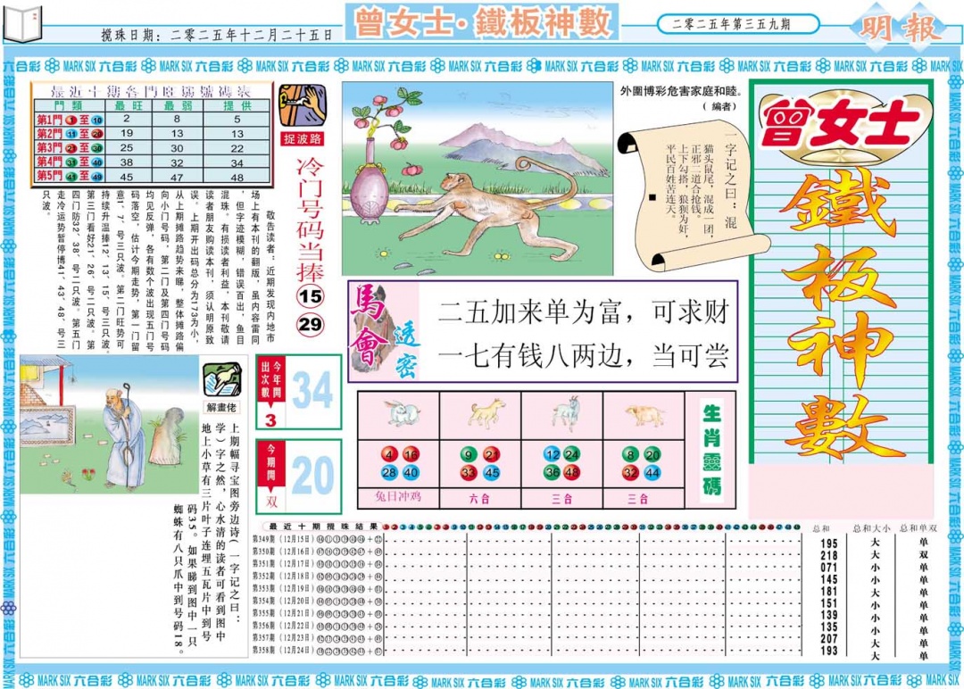 359期曾女士铁板神数A[图]