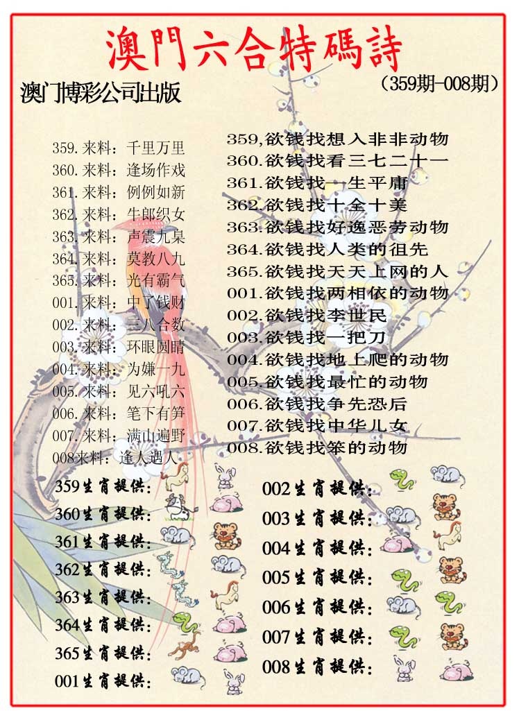 359期内部特码诗[图]
