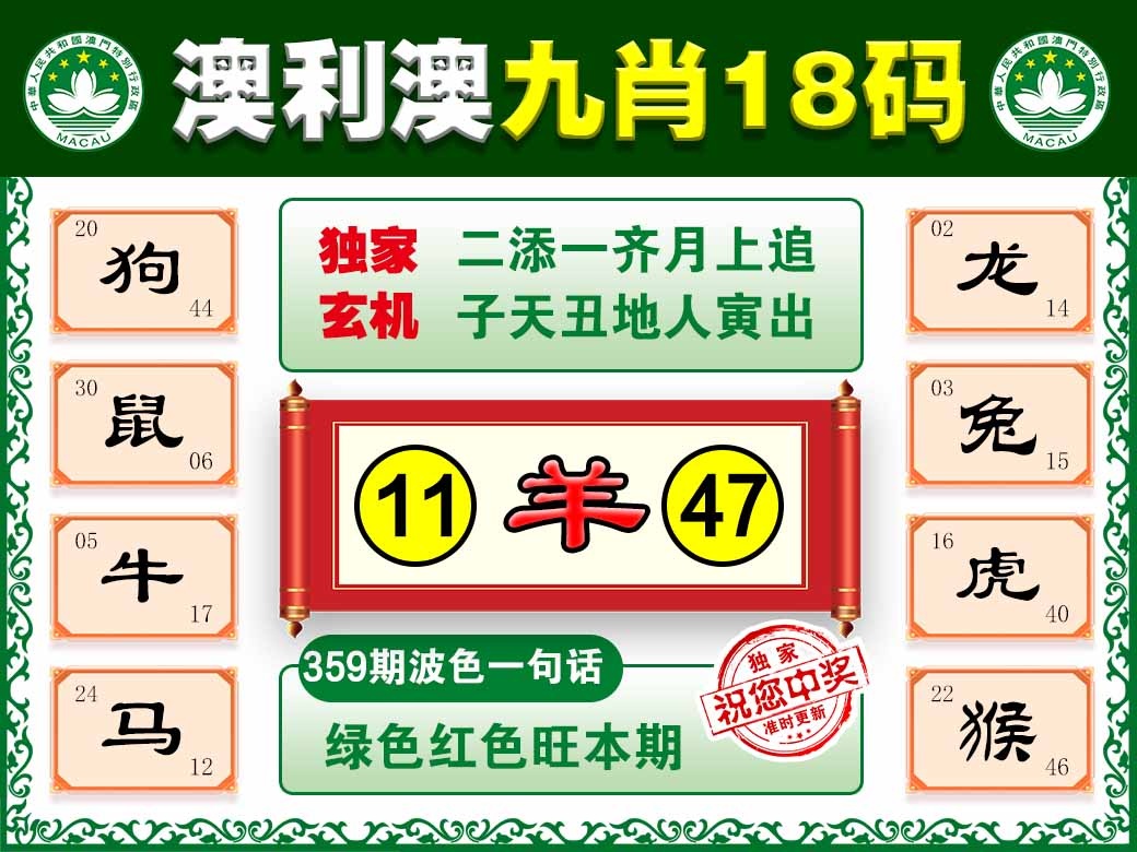 359期澳利澳九肖[图]