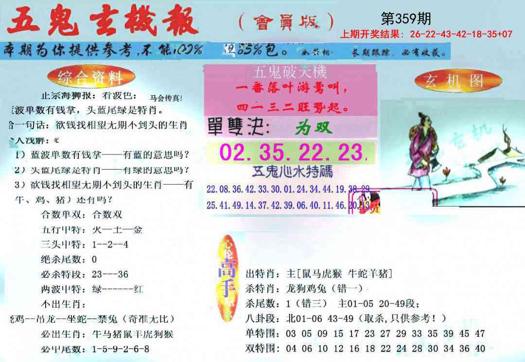 359期新五鬼玄机[图]